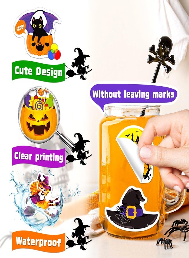 WAKEMOODEI 300PCS Halloween Stickers for Kids, Cute Halloween Pumpkin Stickers Bulk for Water Bottles Vinyl Holiday Sticker for Teens, Party Favors Gifts - Image 3